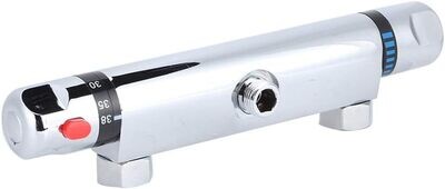 Wall Mounted Thermostatic Shower Faucet, Replacement Valve Mixer Tap Shower Thermostat for Bathroom Accessories with 38°C Temperature Safe Protection and Check Valve Wall Mounted Thermostatic Shower Faucet, Replacement Valve Mixer Tap Shower Thermostat for Bathroom Accessories with 38°C Temperature Safe Protection and Check Valve