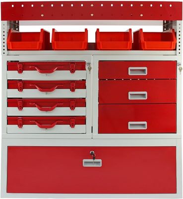 Powder Coated Heavy-Duty Mobile Tool Storage Cabinet – 4 Drawers, Lockable Cabinet &amp; Removable Storage Bins