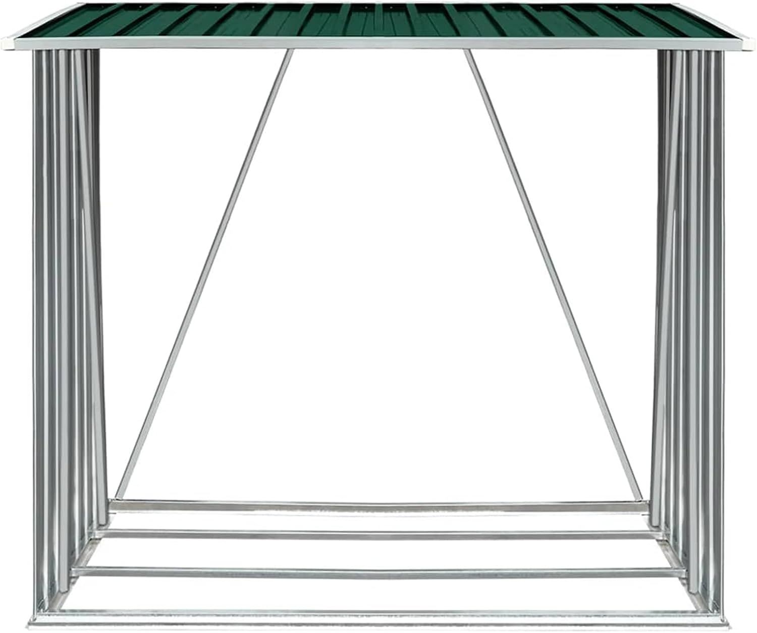 Steel Firewood Storage Shed with Sloping Roof and Raised Floor