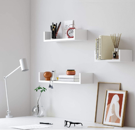 Wall Shelves 3 pcs White Chipboard