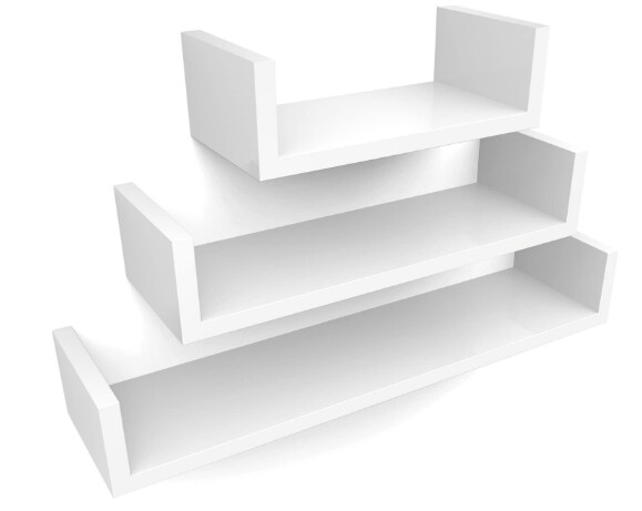 Wall Shelves 3 pcs White Chipboard