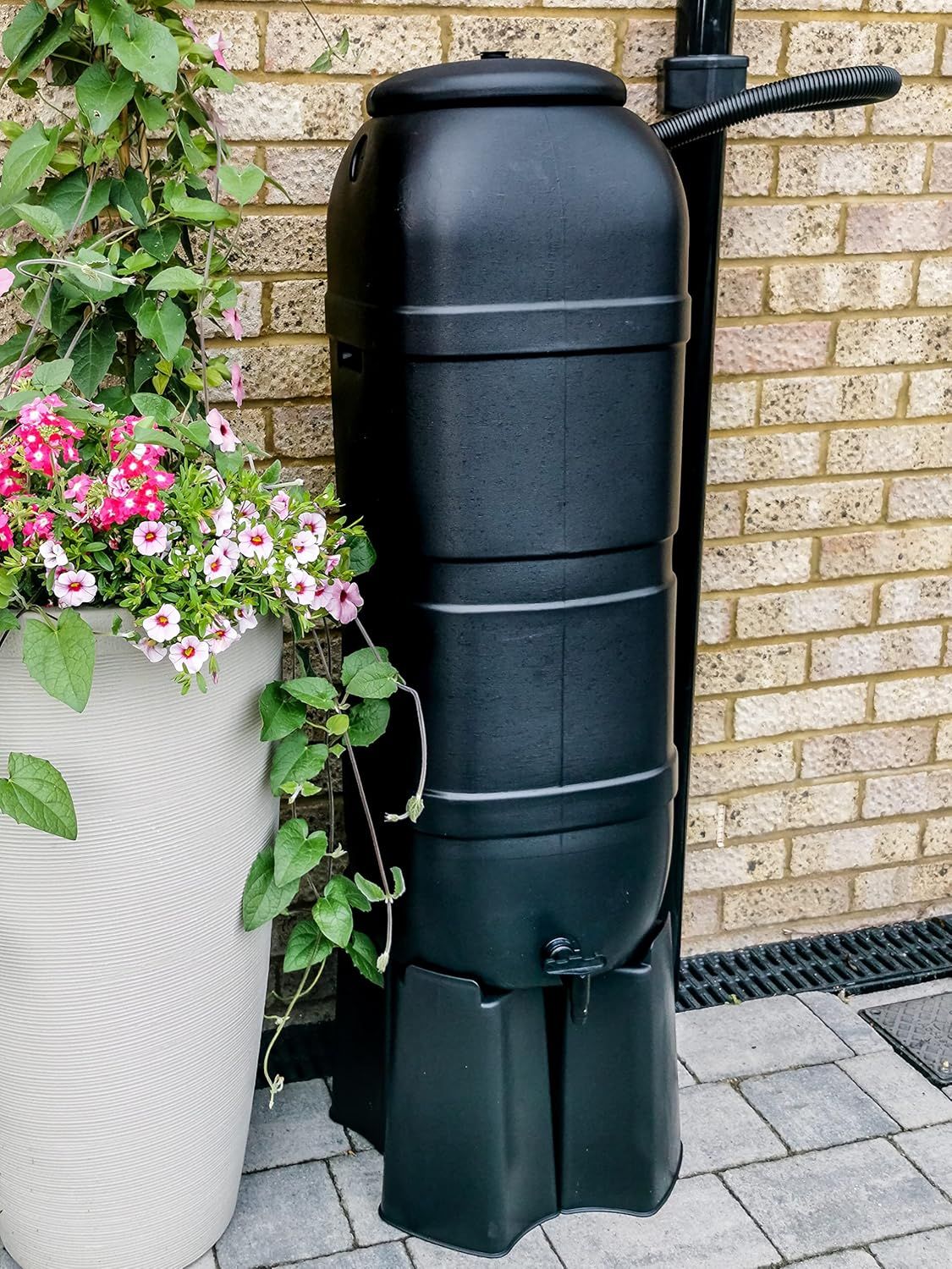 100L Water Butt Set with Rainwater Collector Outdoor Garden Storage