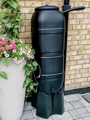 100L Water Butt Set with Rainwater Collector Outdoor Garden Storage