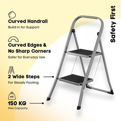 2 Step Folding Ladder Anti Slip 150kg Load