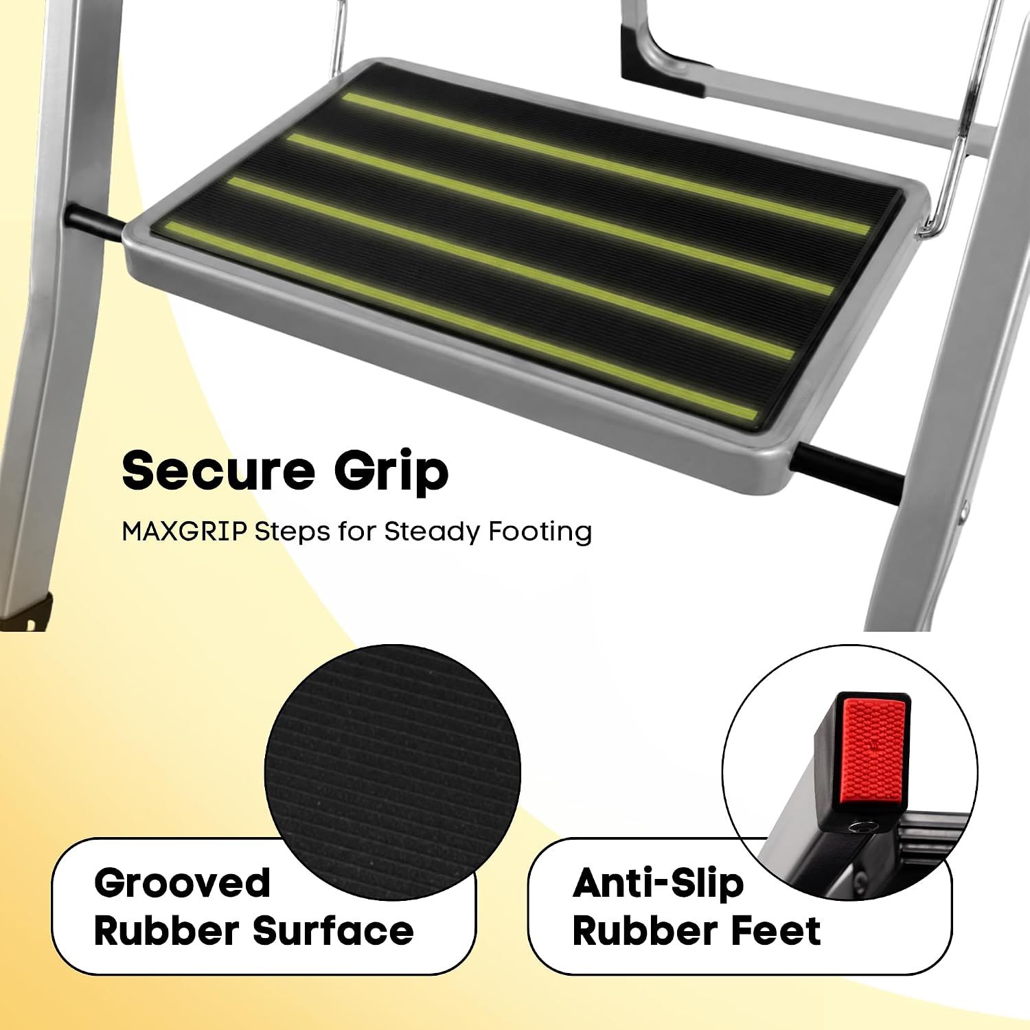 2 Step Folding Ladder Anti Slip 150kg Load
