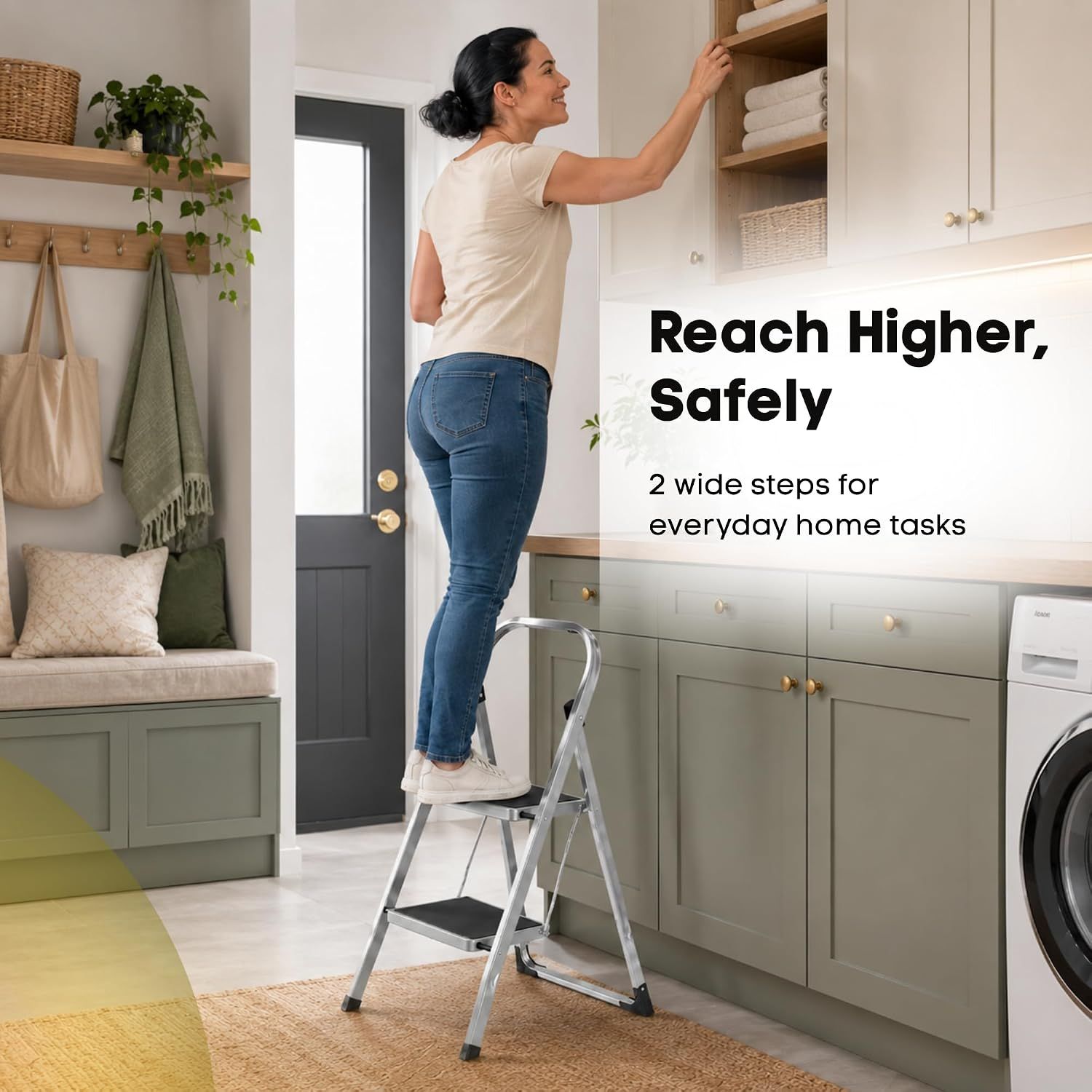 2 Step Folding Ladder Anti Slip 150kg Load