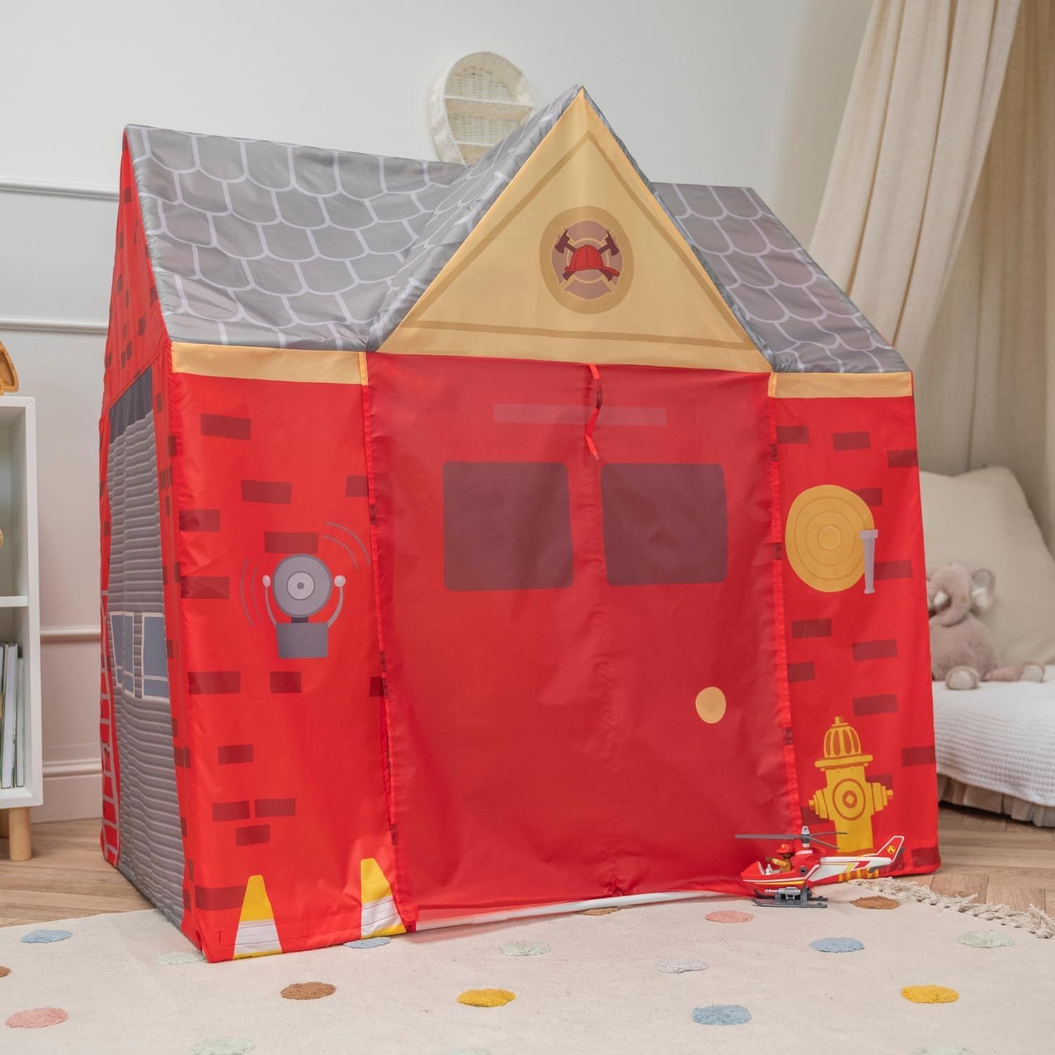 Firefighter Play Tent Kids Foldable Indoor Outdoor
