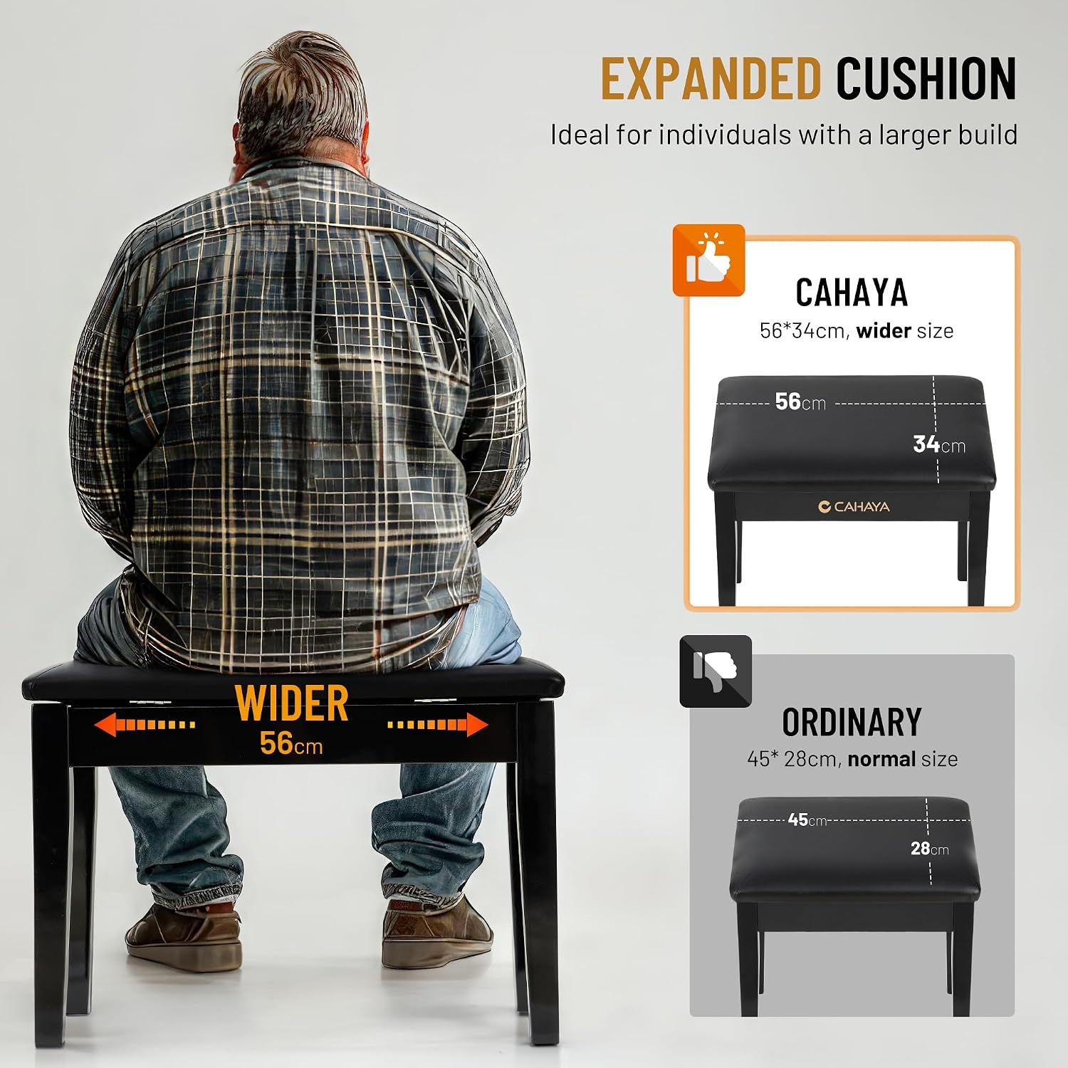 Piano Bench with Storage Compartment Padded Cushion Black Stool