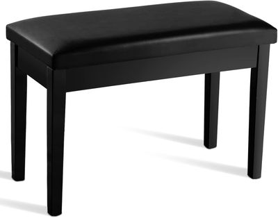 Piano Bench with Storage Compartment Padded Cushion Black Stool