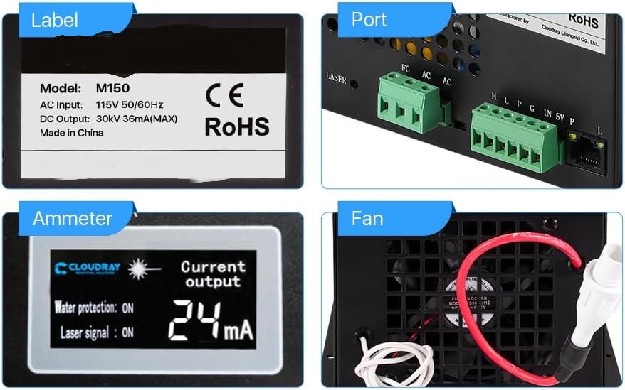Power Engraving 150W CO₂ Laser Tube Power Supply – 130W–150W Laser Tubes