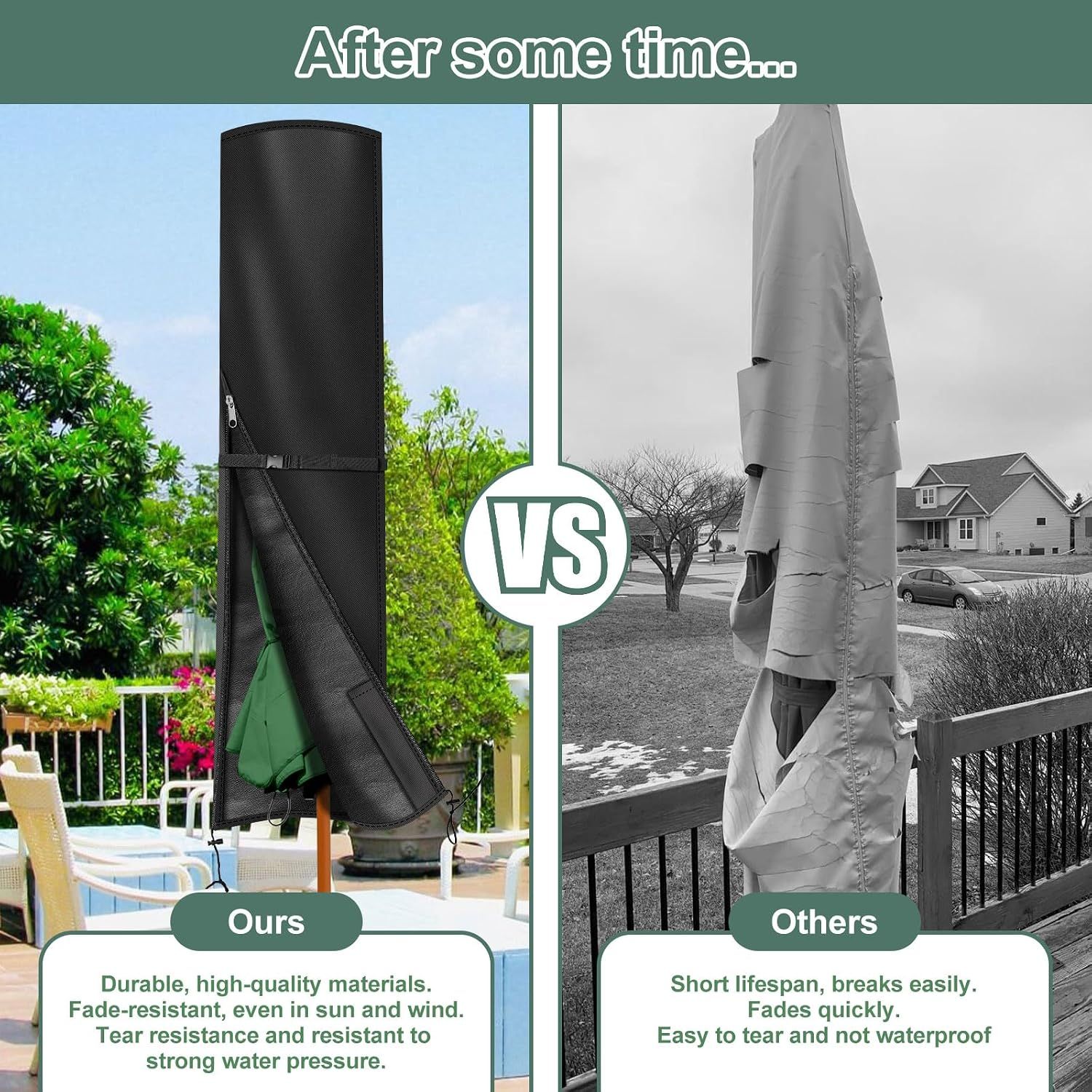 Black Parasol Cover 600D Oxford Fabric