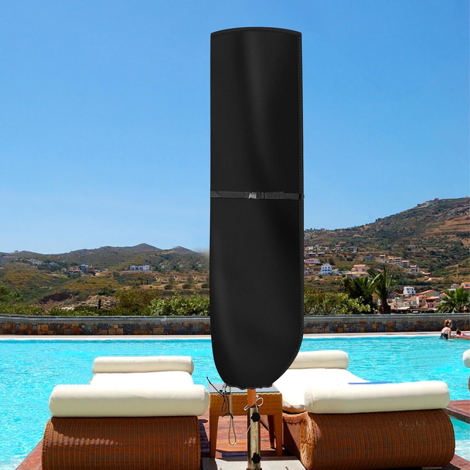 Black Parasol Cover 600D Oxford Fabric