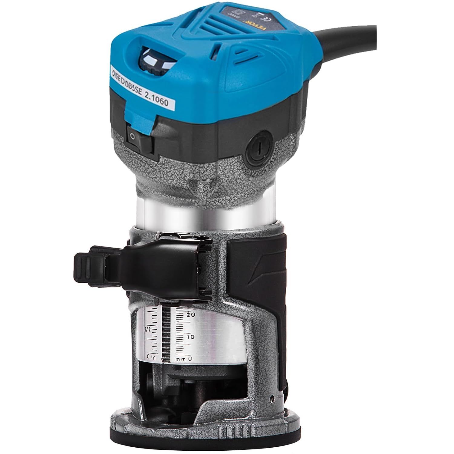 800W Compact Palm Router – Variable Speed Woodworking Router with Adjustable Depth &amp; Bases