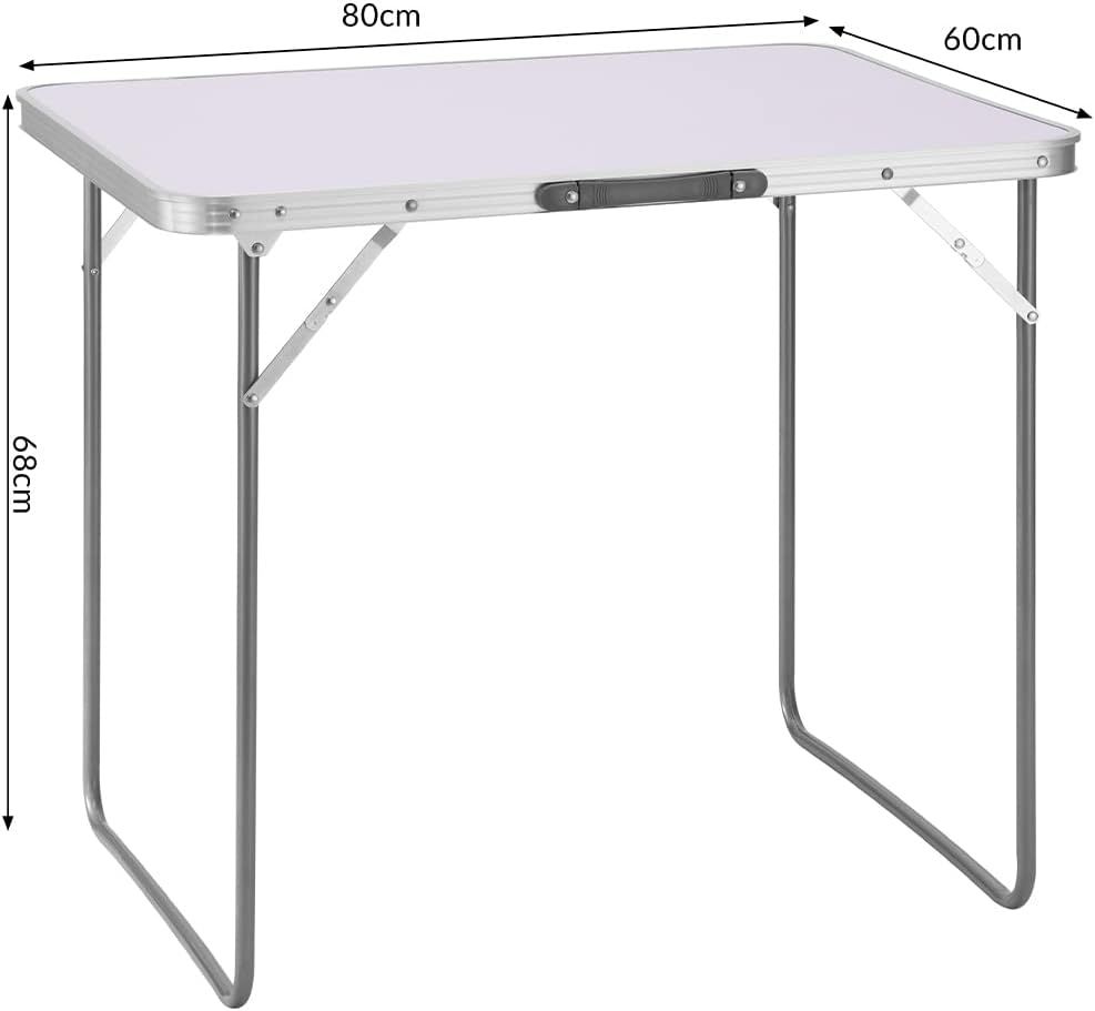 Folding Camping Picnic Table Aluminium Frame 80cm