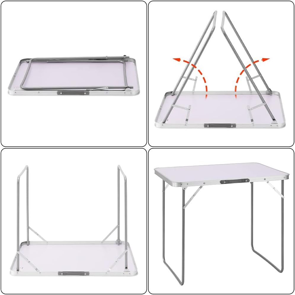 Folding Camping Picnic Table Aluminium Frame 80cm