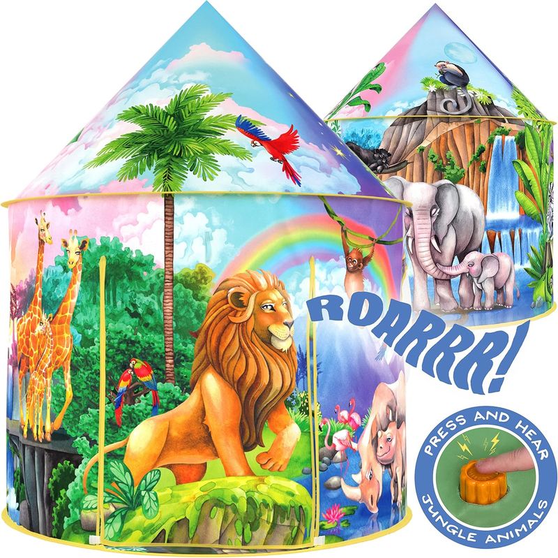 Jungle Adventure Tent for Kids with Safari Sound Button