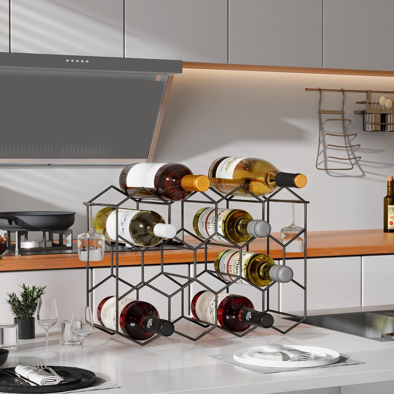 14 Bottle Countertop Wine Rack Metal Wine Bottle Holder