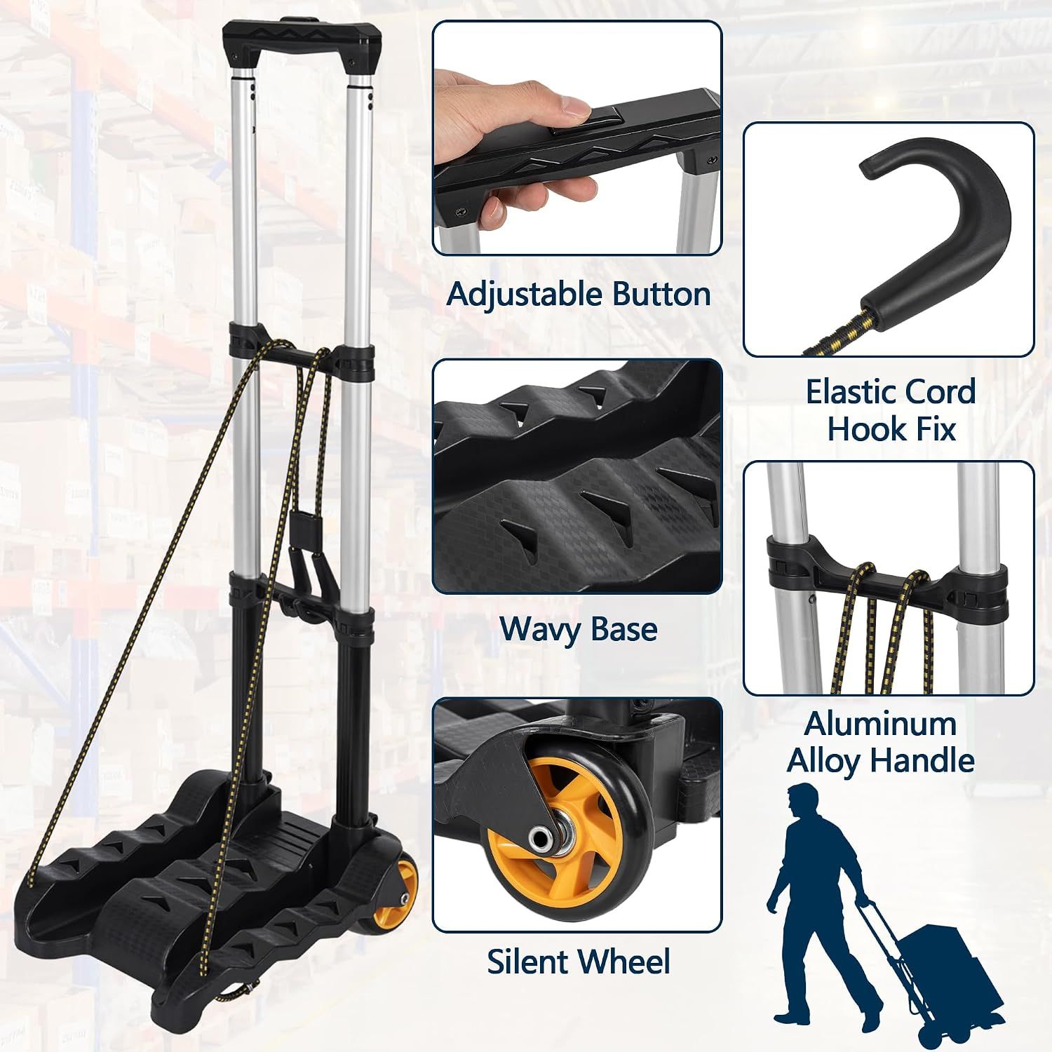 Foldable Hand Truck 40KG Luggage Trolley