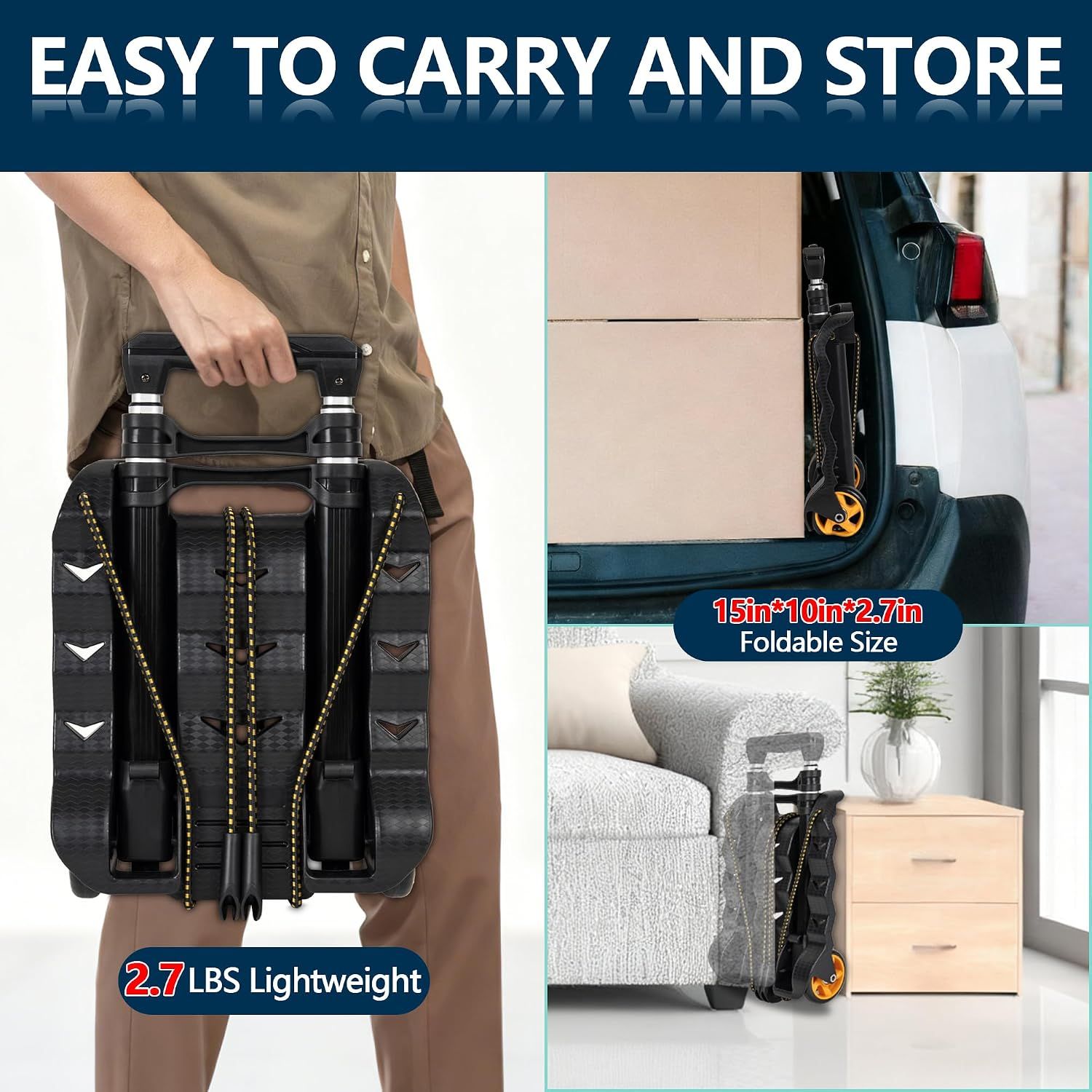 Foldable Hand Truck 40KG Luggage Trolley