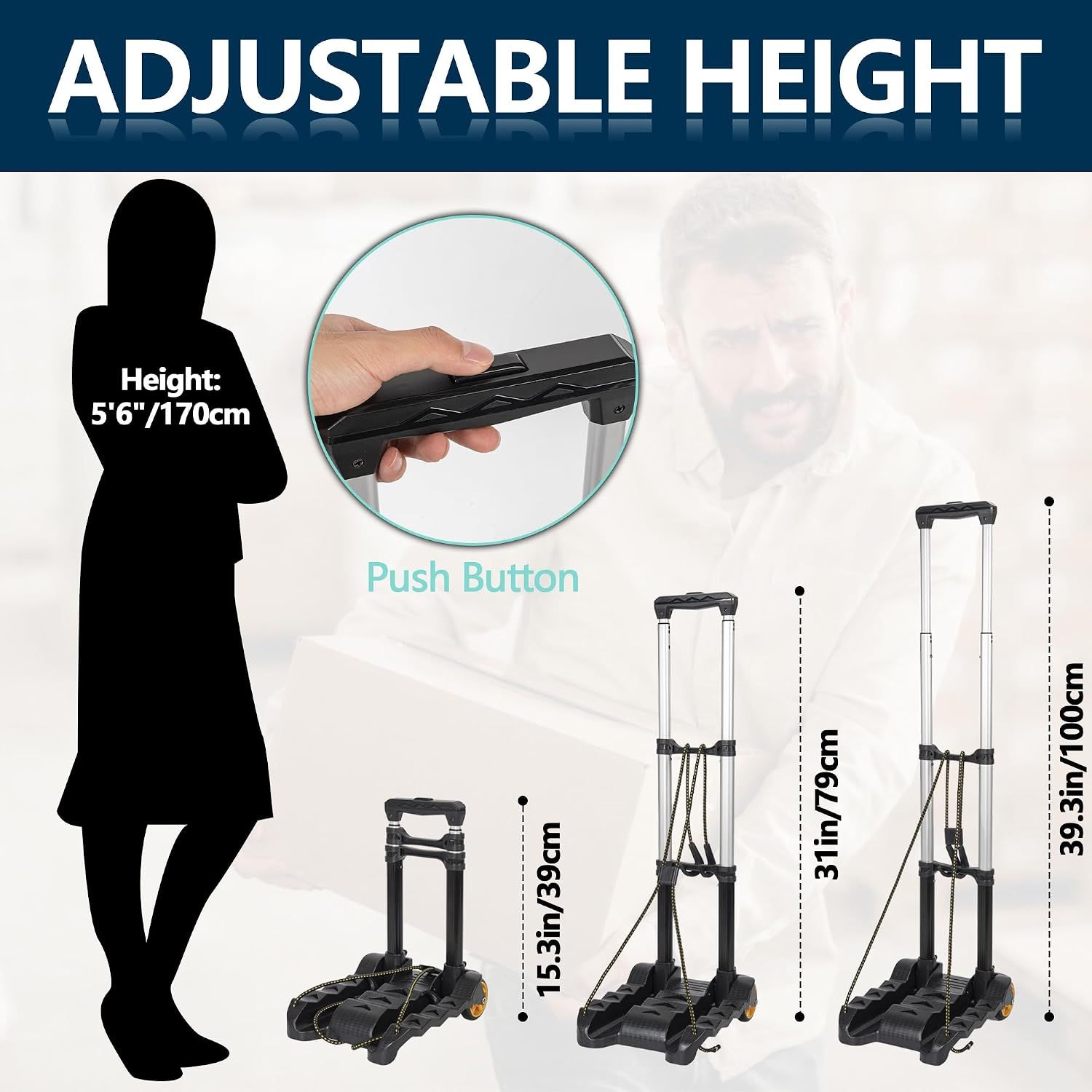 Foldable Hand Truck 40KG Luggage Trolley