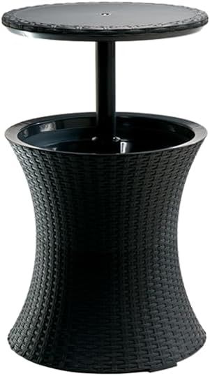 Rattan Pacific Cool Bar – 3 - in - 1 30L Outdoor Drinks Cooler &amp; Adjustable Table