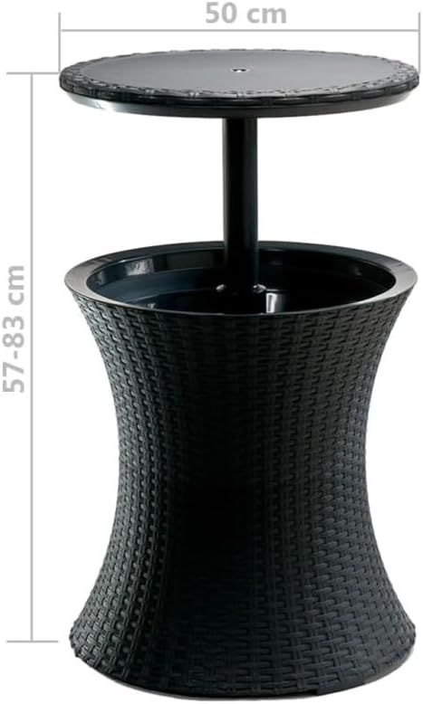 Rattan Pacific Cool Bar – 3 - in - 1 30L Outdoor Drinks Cooler &amp; Adjustable Table