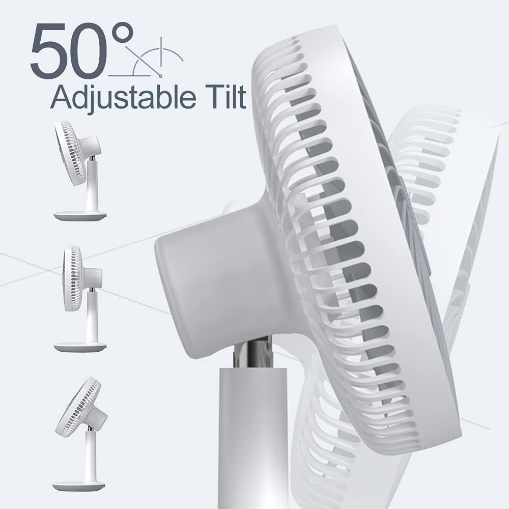 Rechargeable 16cm Table Fan – 4000mAh Battery, 4-Speed Portable Fan