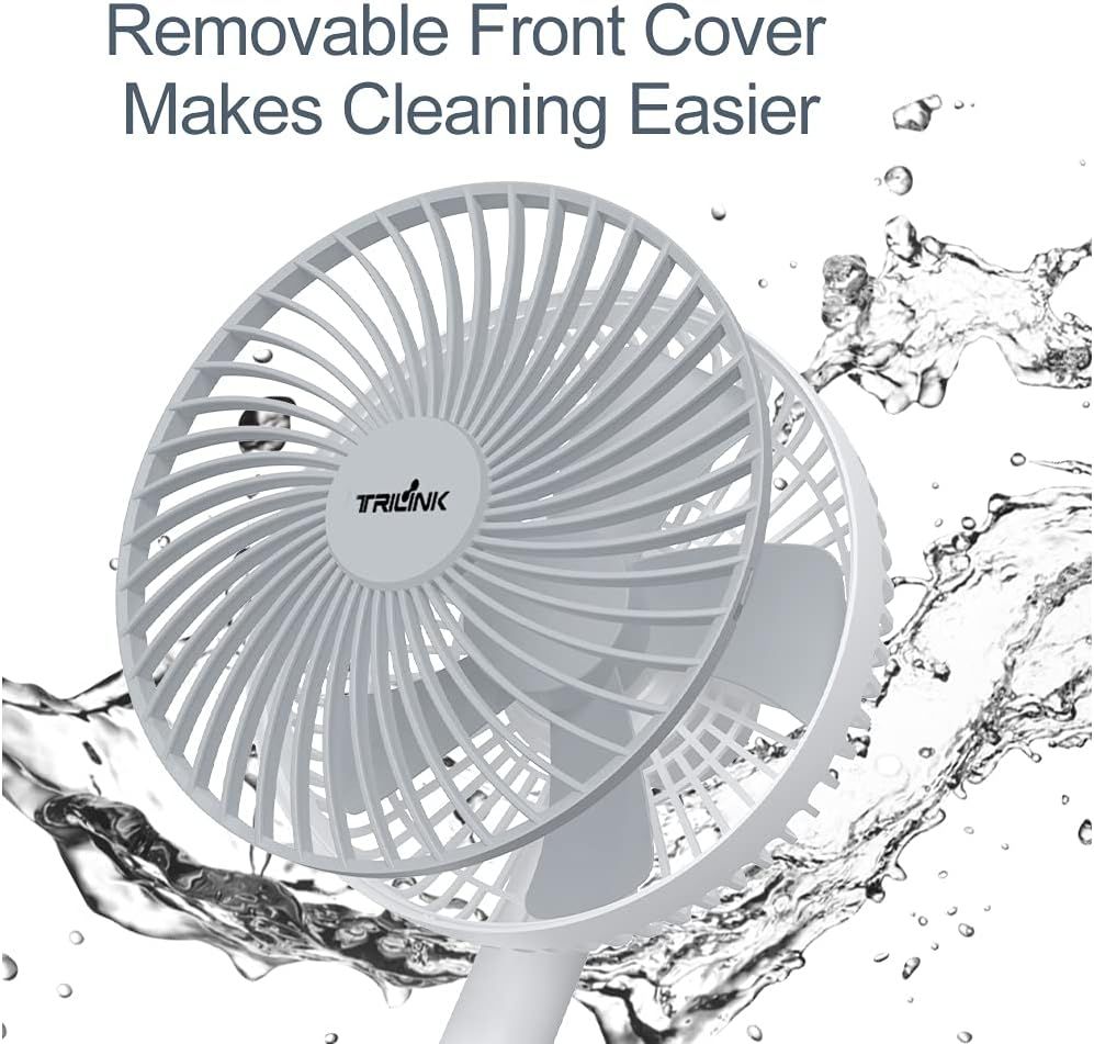 Rechargeable 16cm Table Fan – 4000mAh Battery, 4-Speed Portable Fan