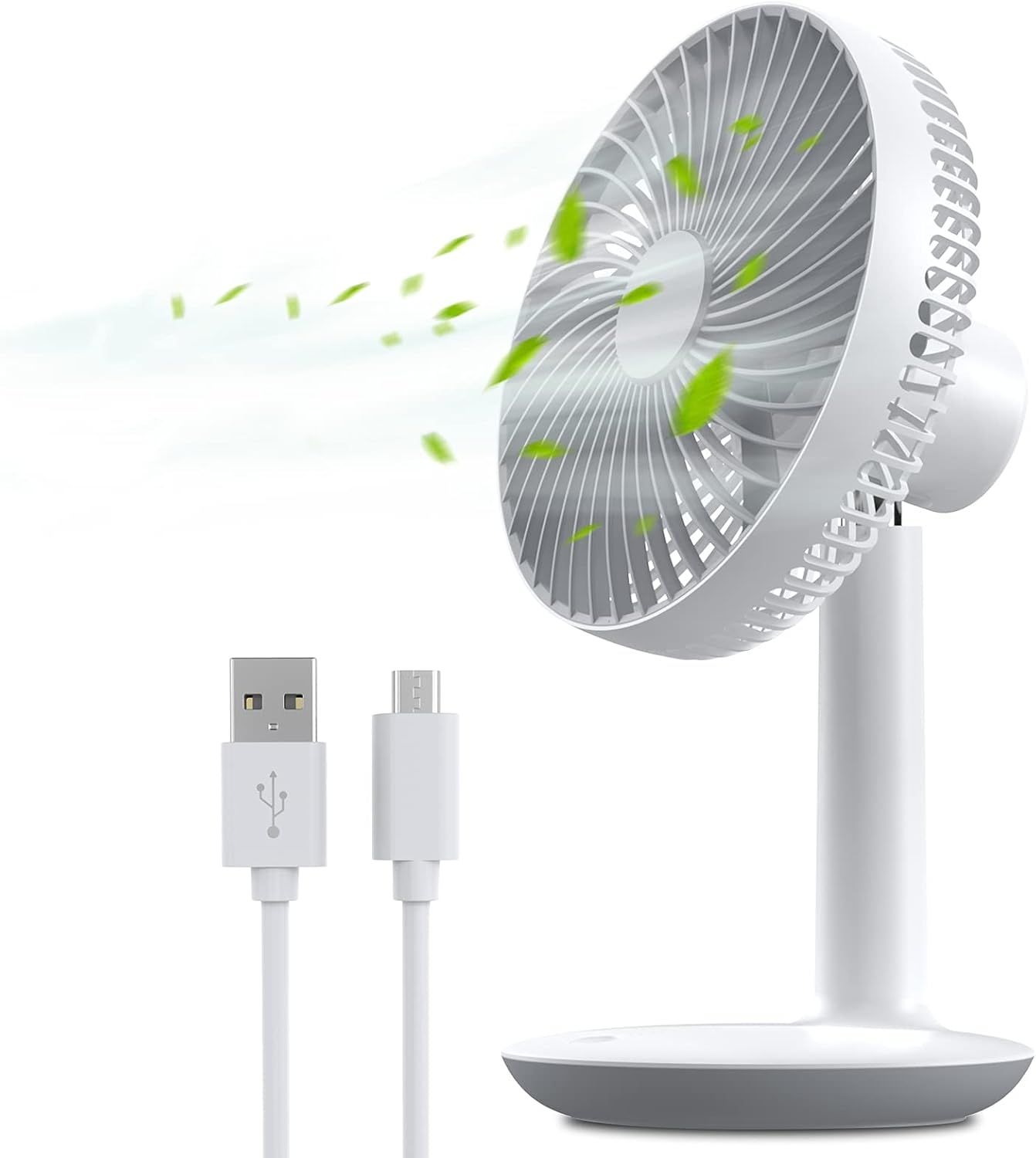 Rechargeable 16cm Table Fan – 4000mAh Battery, 4-Speed Portable Fan