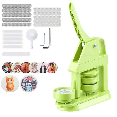 Button Maker Machine 58mm DIY Badge Pin Press with 100PCS Parts