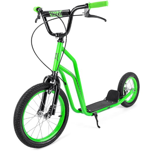 Kids Scooter 3 Wheel Foldable with LED Wheels, Color: Green