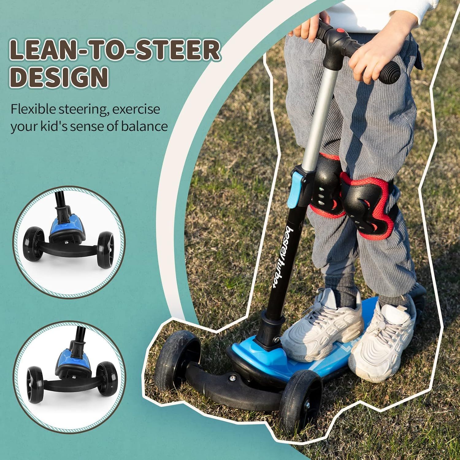 Kids Scooter 3 Wheel Foldable with LED Wheels