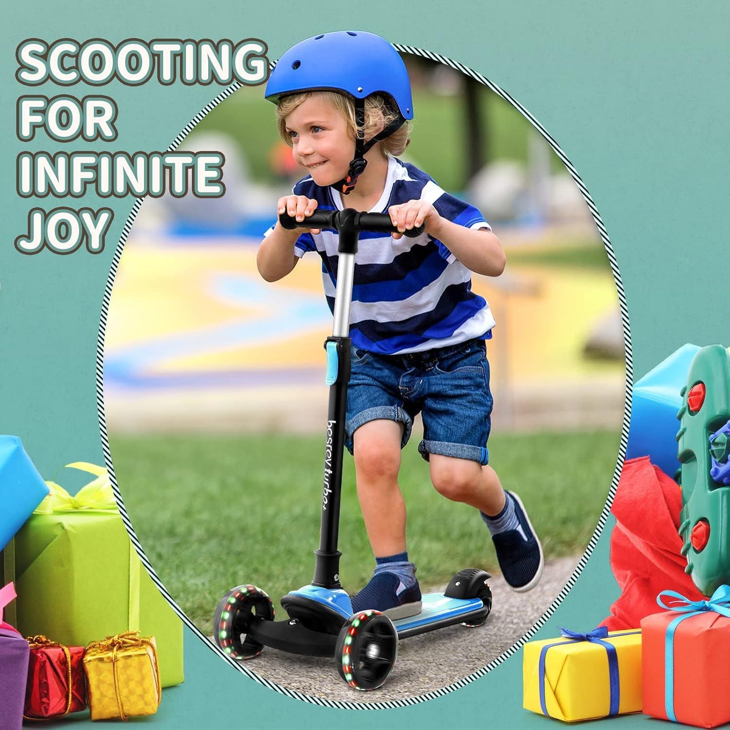 Kids Scooter 3 Wheel Foldable with LED Wheels