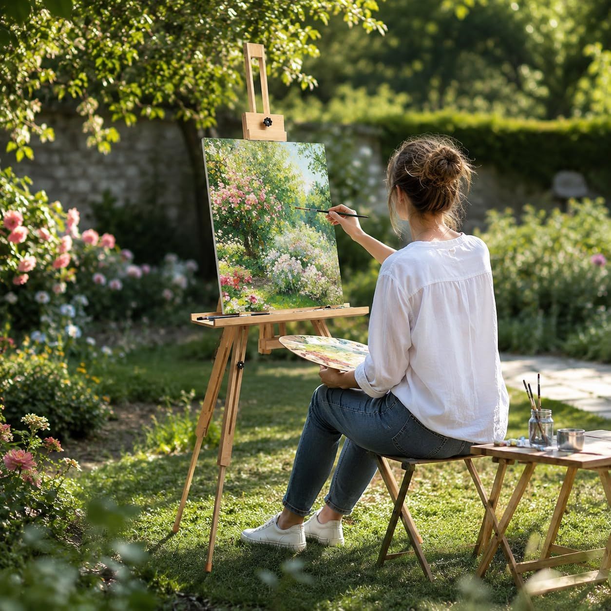 Wooden Tripod Easel Foldable Artist Canvas Stand