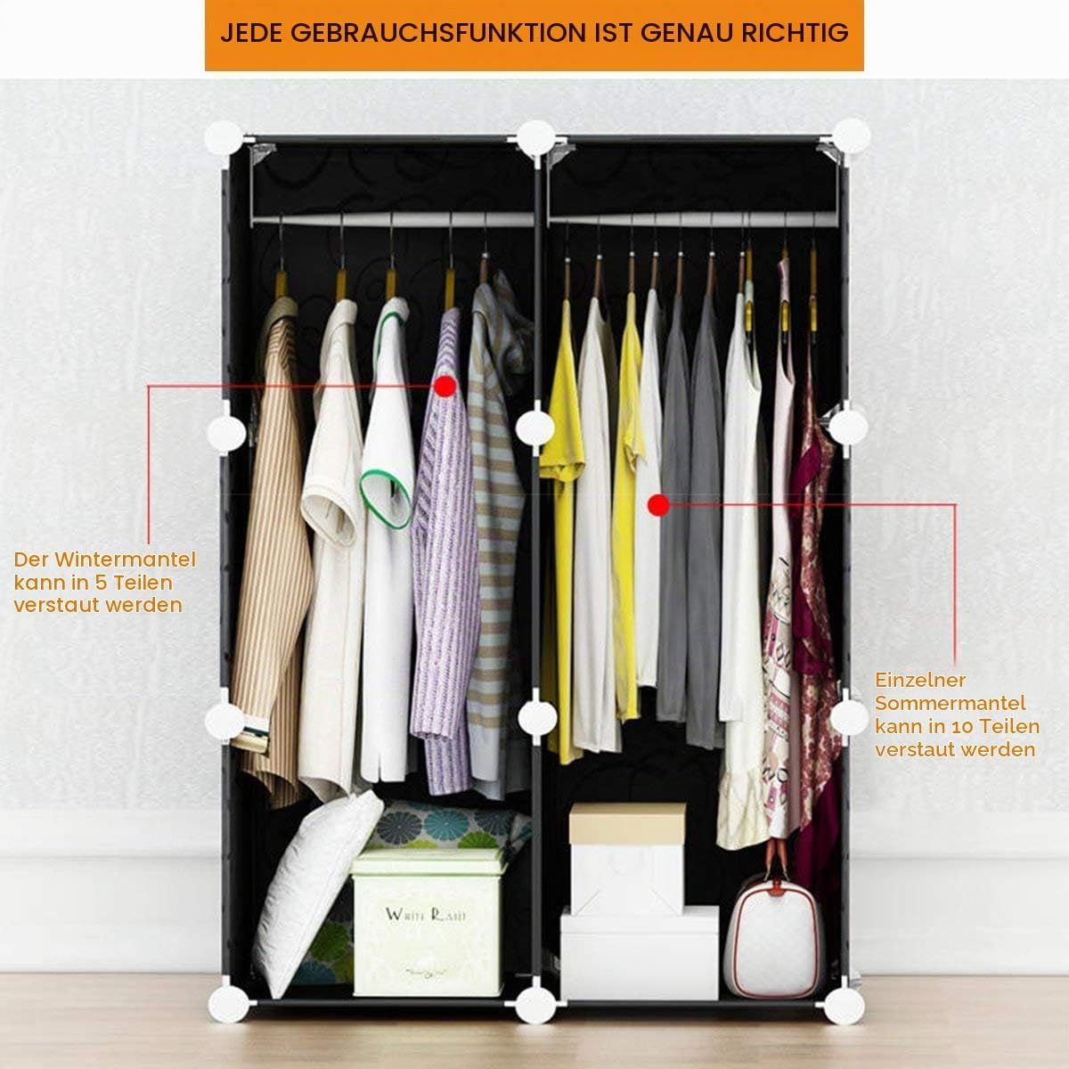 Portable 16-Cube Modular Storage Cabinet – Black &amp; White, 10 kg Per Cube