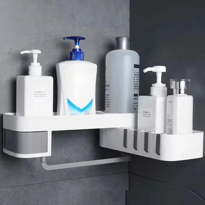 Corner Shower Shelf Wall Mounted 180° Rotating Bathroom Storage Rack