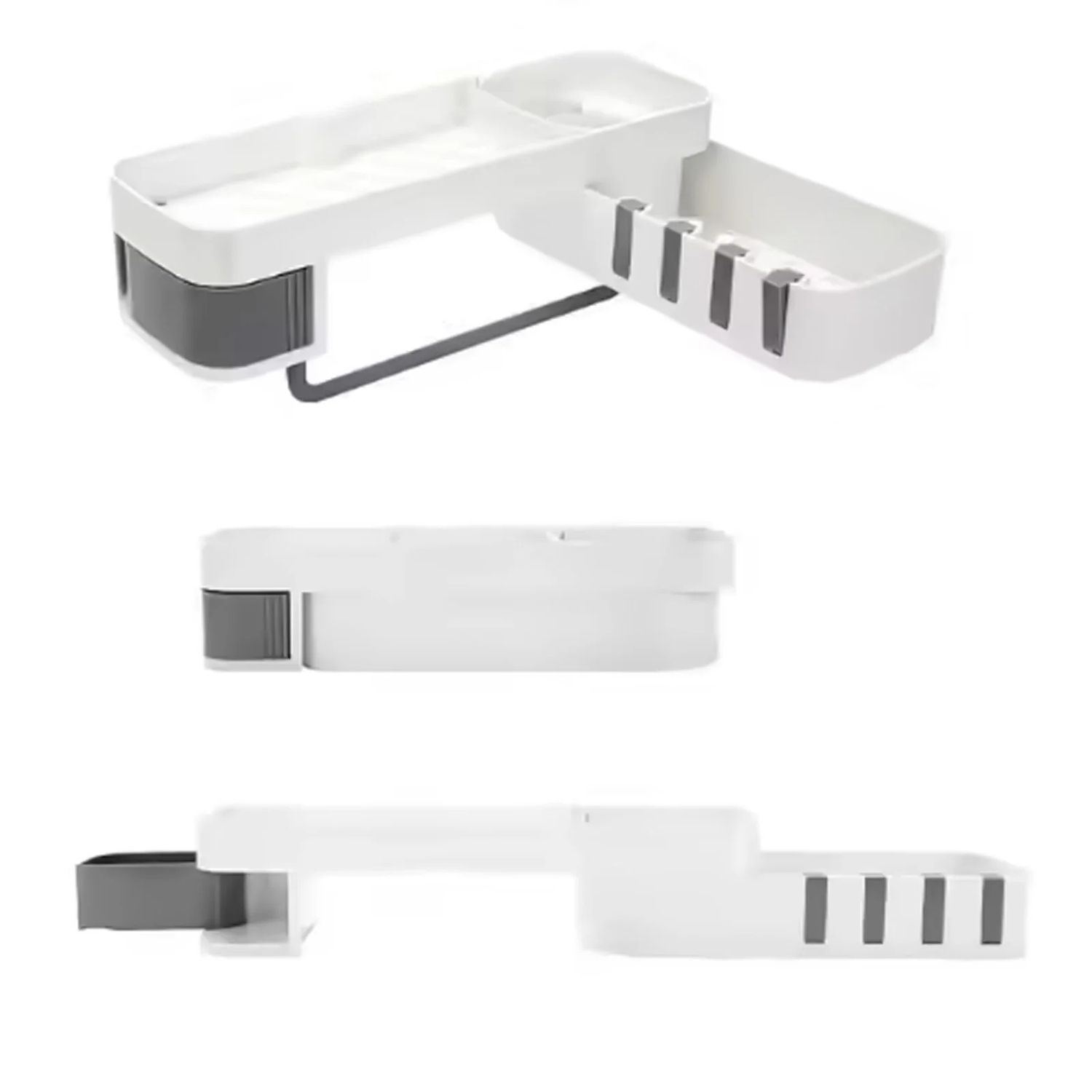 Corner Shower Shelf Wall Mounted 180° Rotating Bathroom Storage Rack