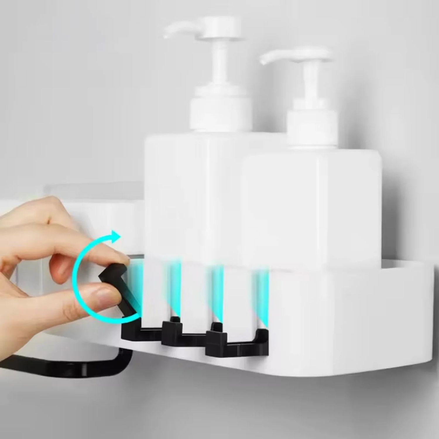 Corner Shower Shelf Wall Mounted 180° Rotating Bathroom Storage Rack