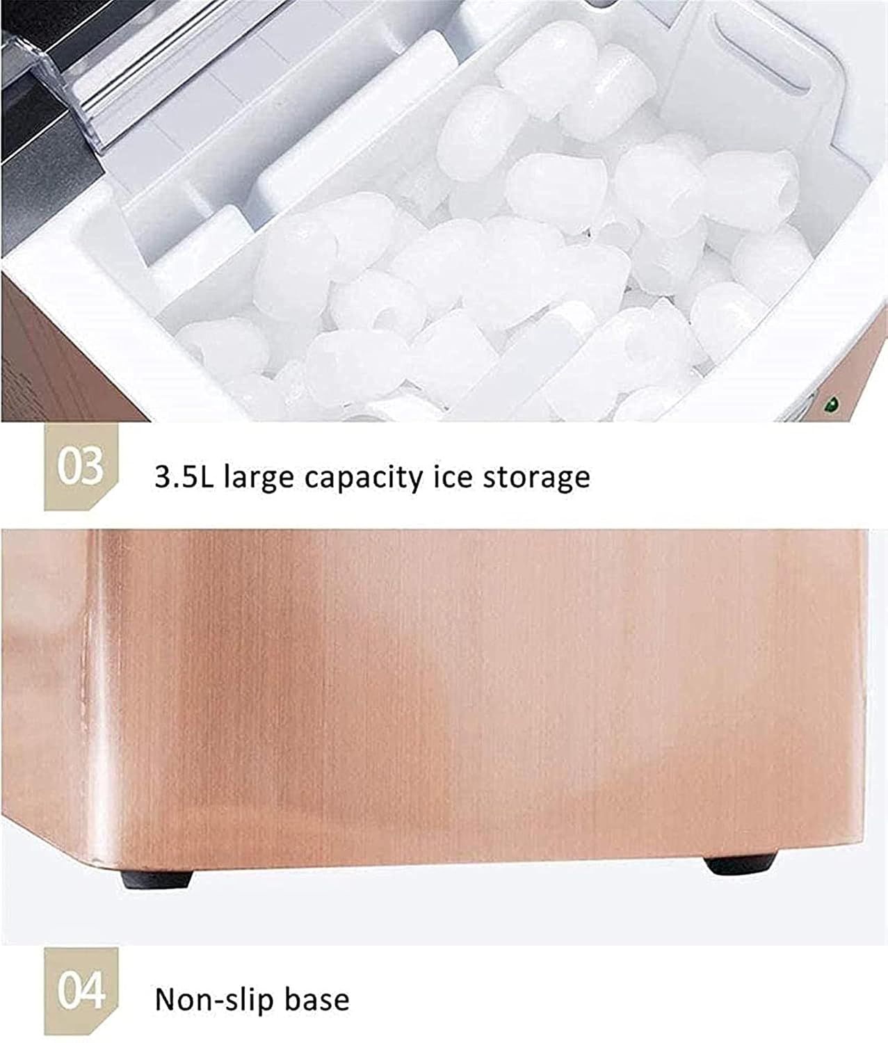 30kg/24H Countertop Ice Maker Self Cleaning