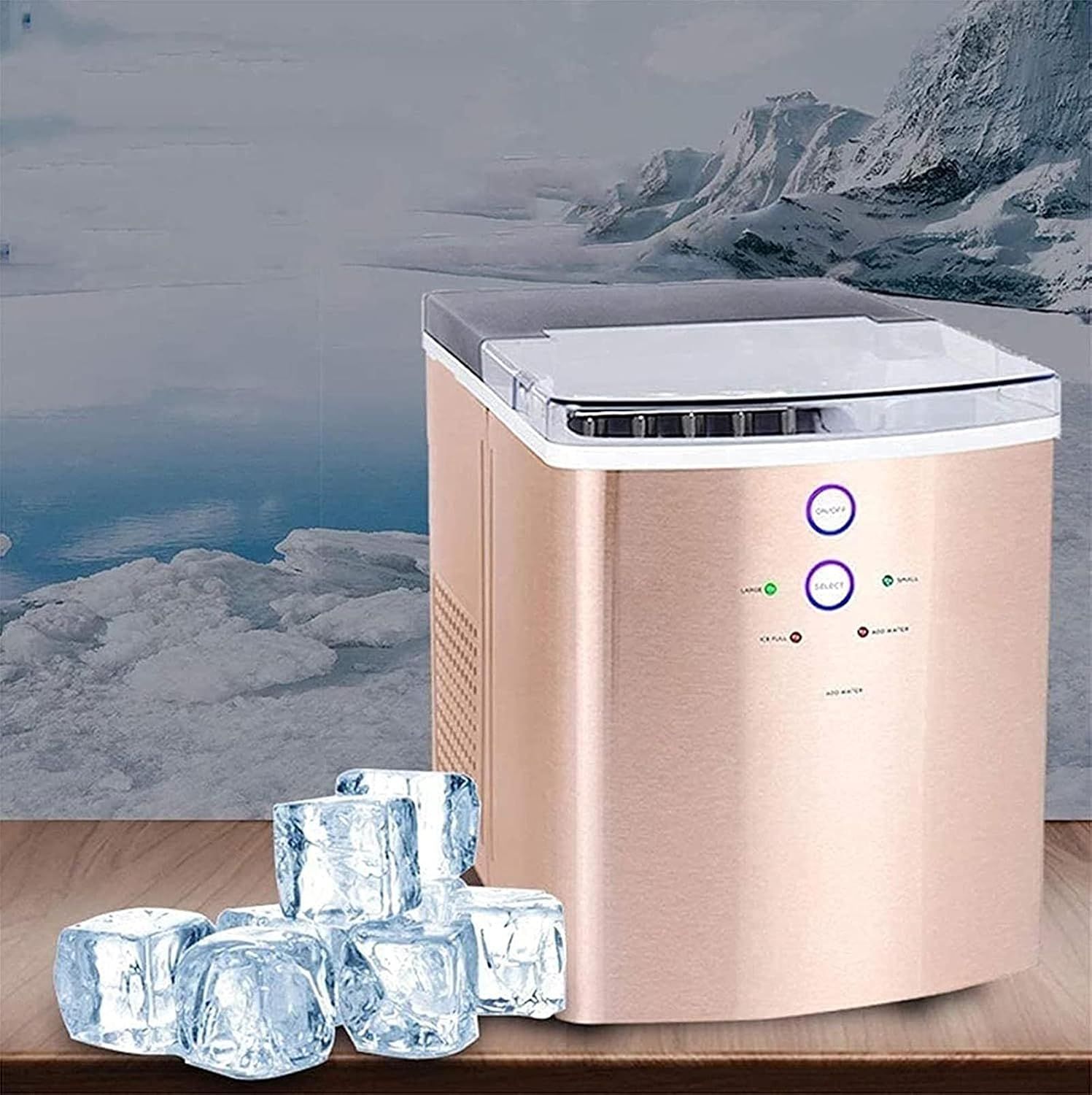 30kg/24H Countertop Ice Maker Self Cleaning