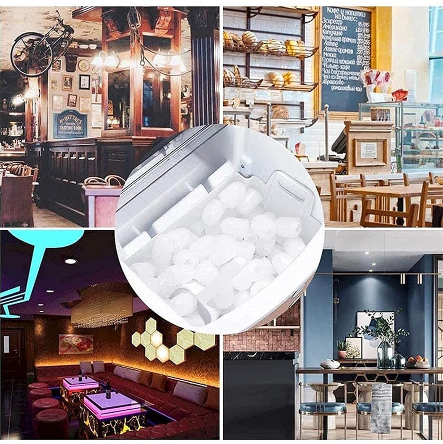 30kg/24H Countertop Ice Maker Self Cleaning