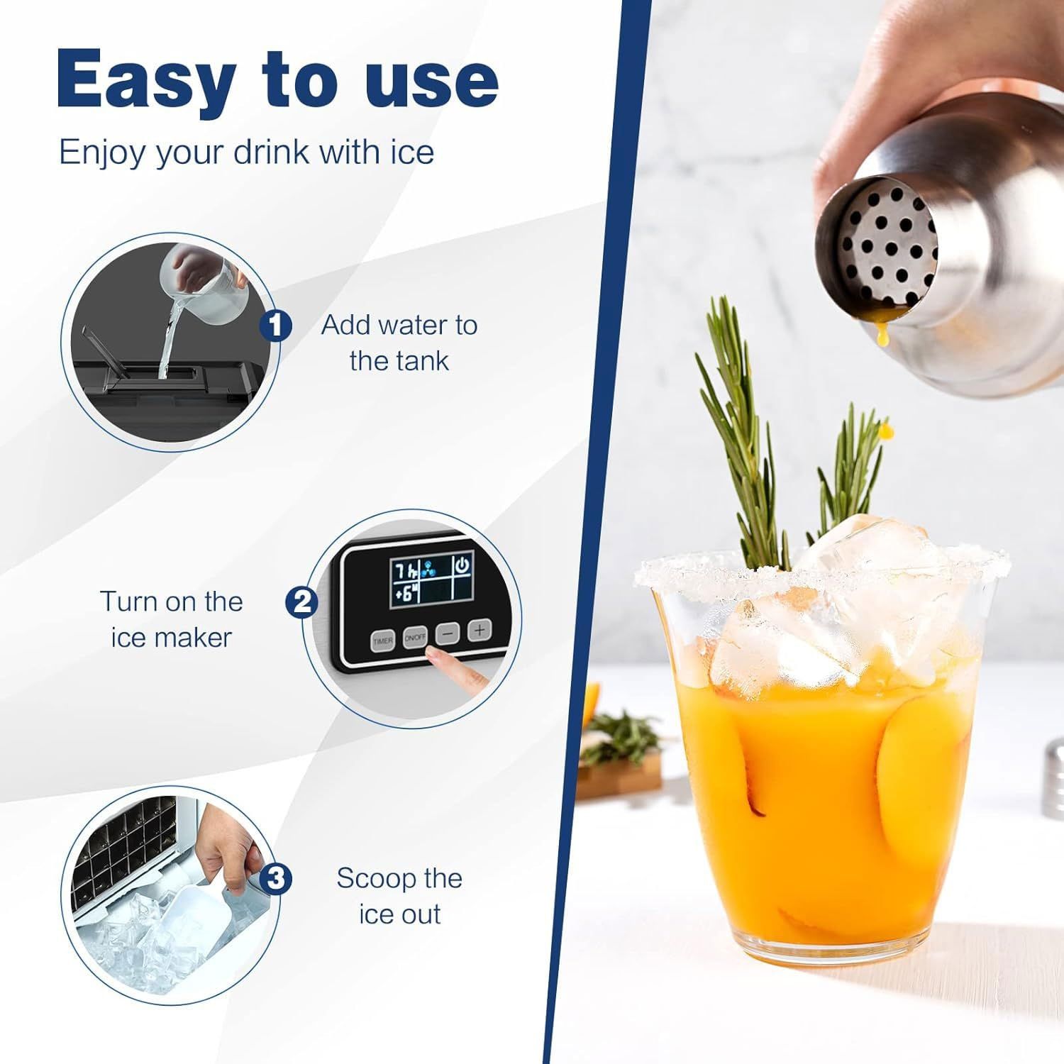 Stainless Steel Countertop Ice Maker