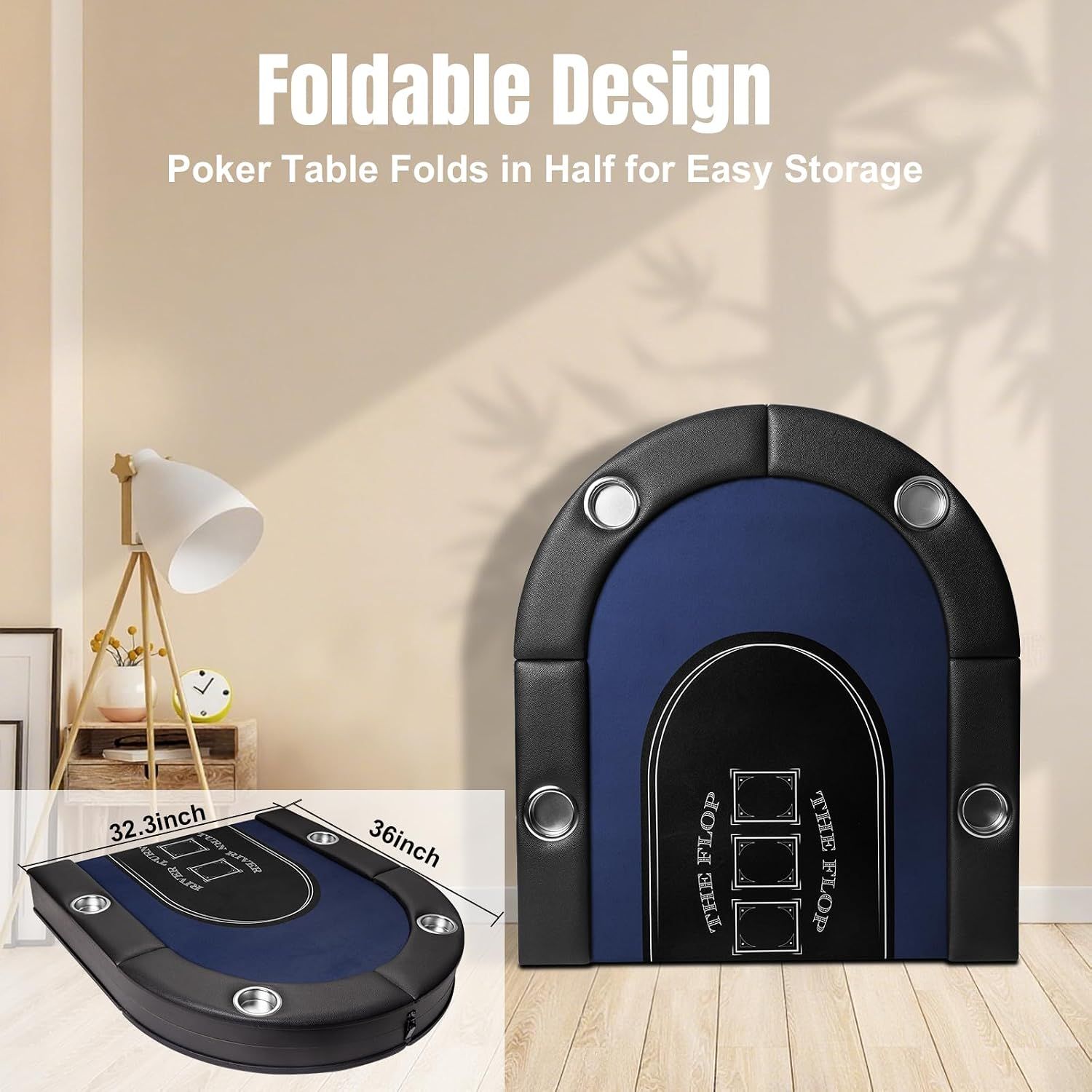 8 Player Foldable Poker Table 71 Inch