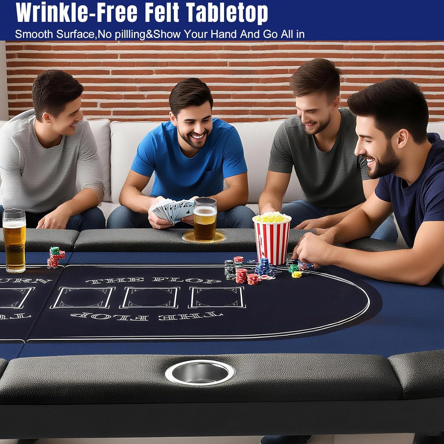 8 Player Foldable Poker Table 71 Inch