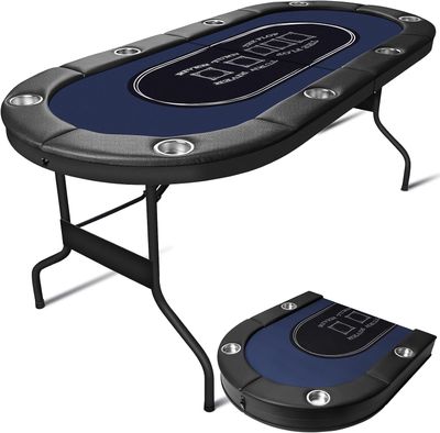 8 Player Foldable Poker Table 71 Inch
