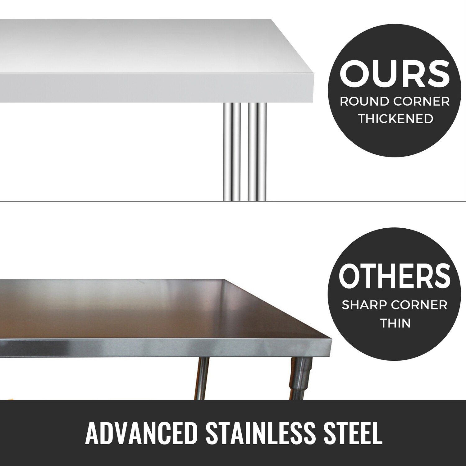 60x30cm Stainless Steel Kitchen Work Table