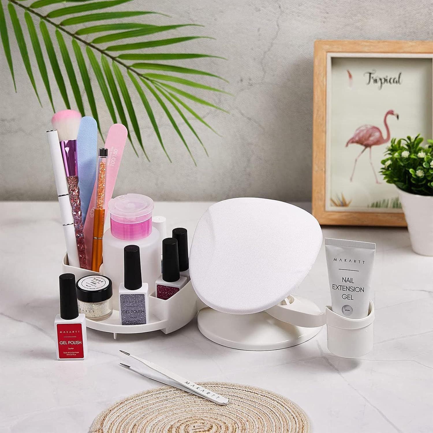 Adjustable Manicure Hand Rest with Nail Storage