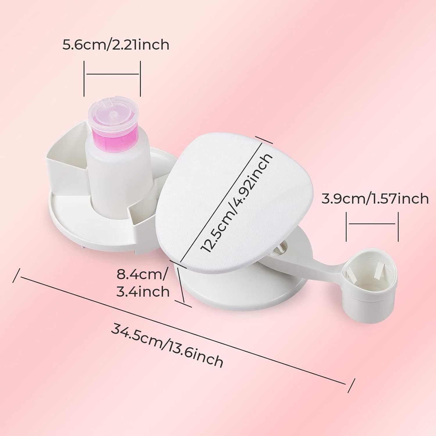 Adjustable Manicure Hand Rest with Nail Storage