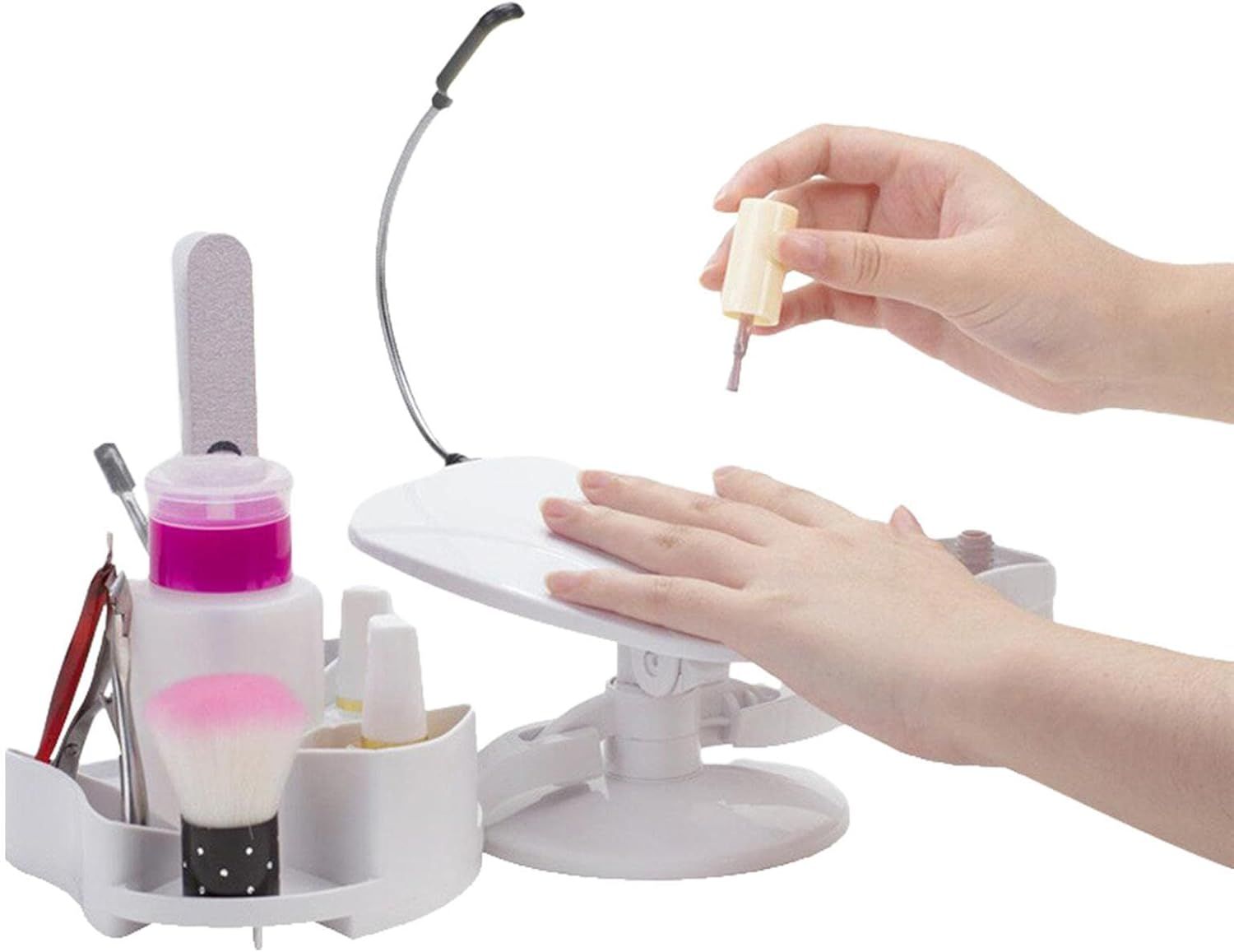Adjustable Manicure Hand Rest with Nail Storage