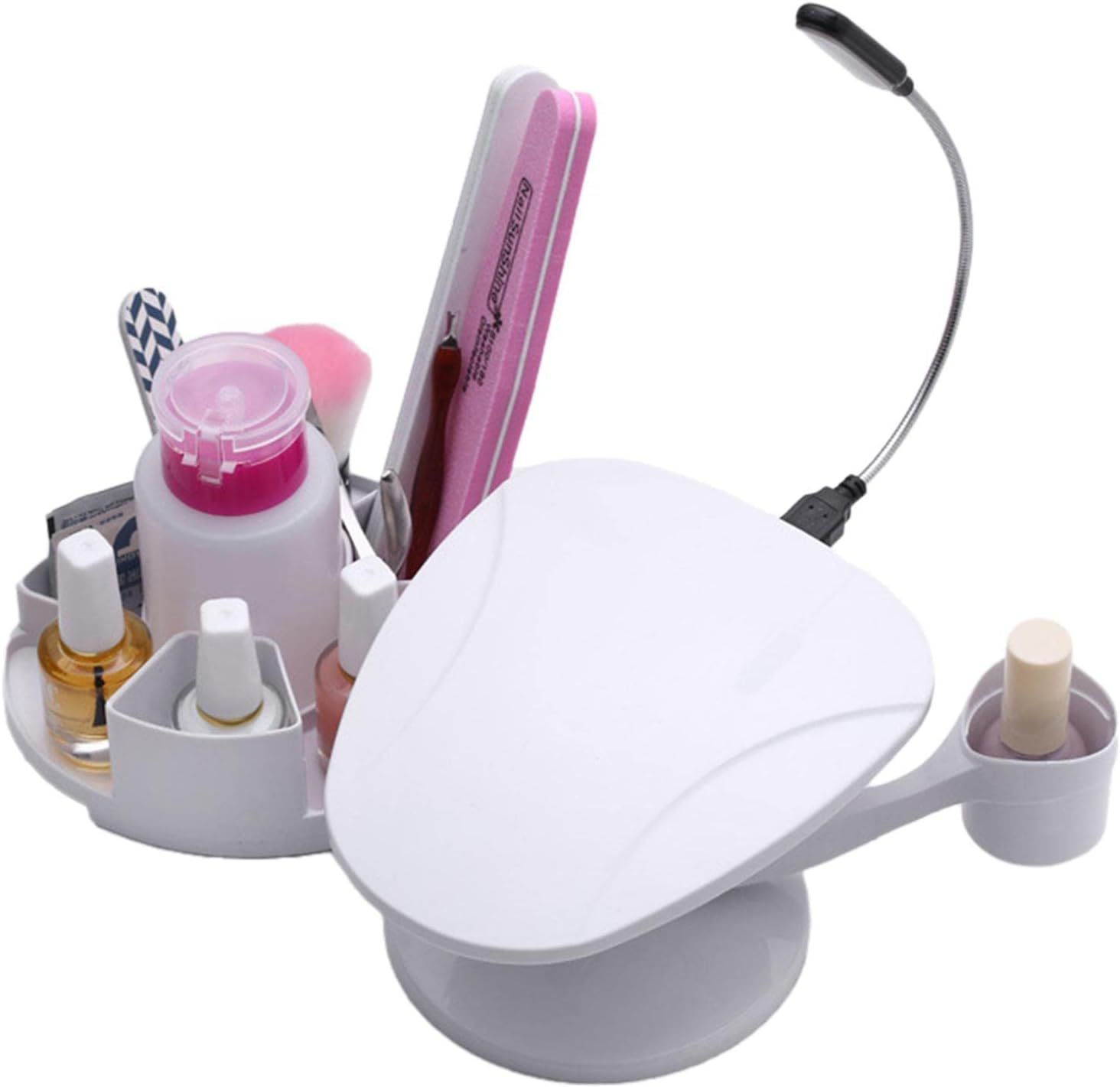 Adjustable Manicure Hand Rest with Nail Storage